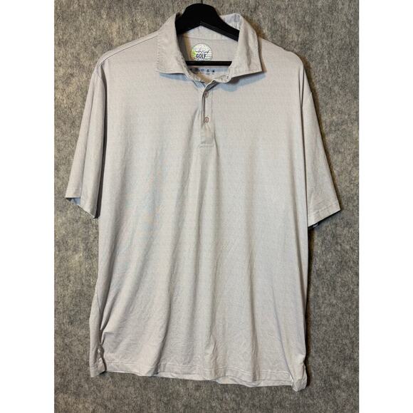 Tailor Byrd Golf Mens XXL Geometric Print Gray Performance Golf Polo - Picture 1 of 5